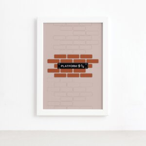 Quadro Harry Frase Infantil Plataform Moldura Branca 22x32cm,Quadro Harry Frase Infantil Plataform Moldura Branca 22x32cm
