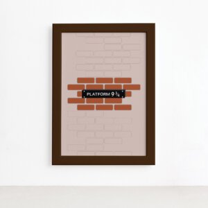Quadro Harry Frase Infantil Plataform Moldura Marrom 22x32cm,Quadro Harry Frase Infantil Plataform Moldura Marrom 22x32cm