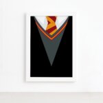 Quadro Harry Bruxinho Gravata Moldura Branca 22x32cm