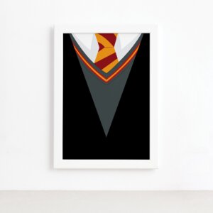 Quadro Harry Bruxinho Gravata Moldura Branca 22x32cm,Quadro Harry Bruxinho Gravata Moldura Branca 22x32cm