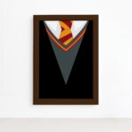 Quadro Harry Bruxinho Gravata Moldura Marrom 22x32cm