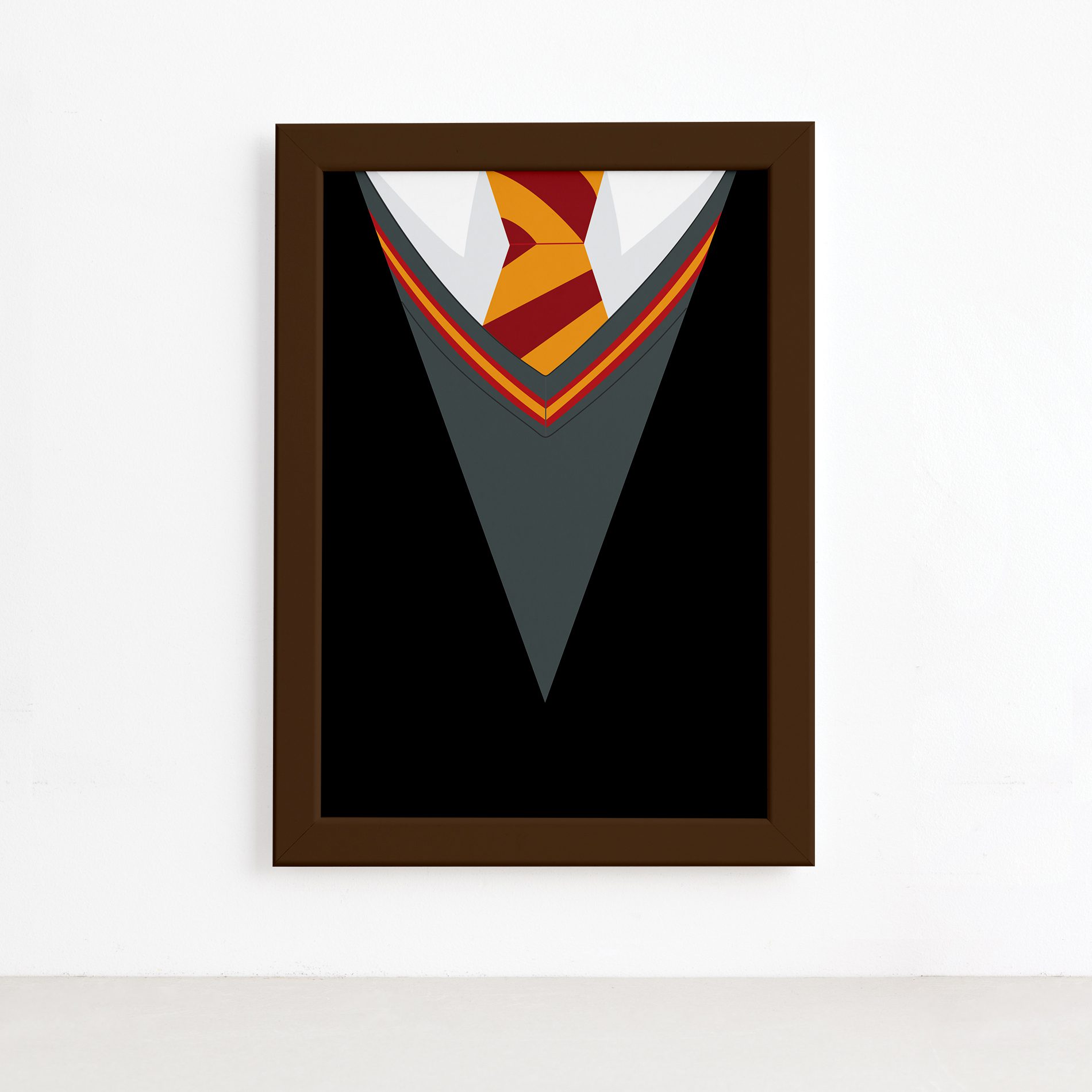 Quadro Harry Bruxinho Gravata Moldura Marrom 22x32cm,Quadro Harry Bruxinho Gravata Moldura Marrom 22x32cm