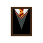 Quadro Harry Bruxinho Gravata Moldura Marrom 33x43cm