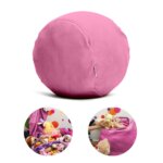 Puff Organizador Infantil para Bichos de Pelúcia Rosa Claro