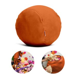 Puff Organizador Infantil para Bichos de Pelúcia Laranja