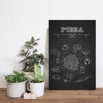 Placa Decorativa MDF Ingredientes Pizza 30x40cm
