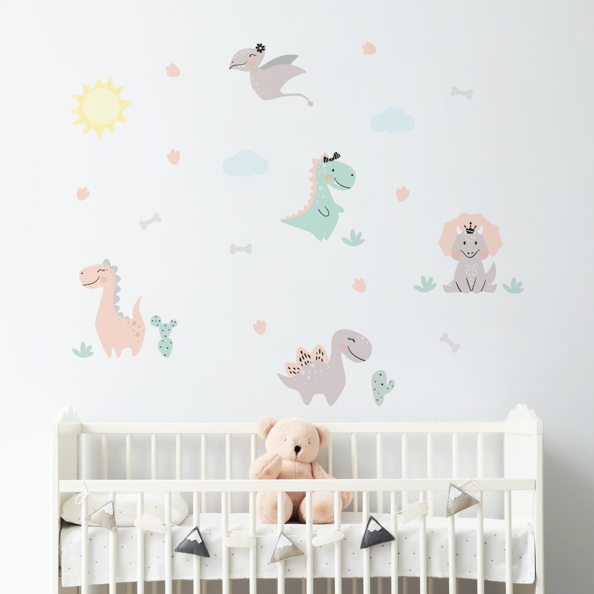 Adesivo de Parede Dinossauro Menina Jurassic Baby Cobre 1m²