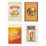 Quadros de Cerveja Beers Moldura Branca 22x32cm 4un