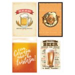 Placas Decorativas de Cerveja Beers 20x30cm Kit 4un