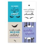Kit Placas Decorativas Maquiagem Frases 4un 30x40cm