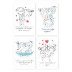 Placas Decorativas MDF Frases Namorados 20x30cm Kit 4un