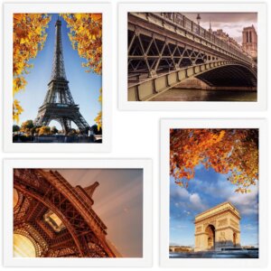 Quadros Paris Fotos para Sala Moldura Branca