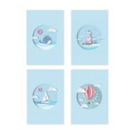 Placas Decorativas para Quarto Infantil Praia 30x40cm Kit4un
