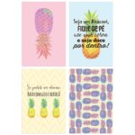 Kit de Placas Decorativas Abacaxi 4un 30x40cm