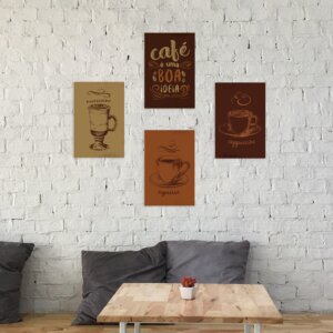 Placas Decorativas Cantinho do Café 20x30cm Kit 4un,Placas Decorativas Cantinho do Café 20x30cm Kit 4un