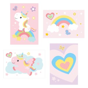 Kit Placa Decorativa MDF Infantil Unicornio 4un