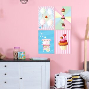 Placas Decorativas Doces Cup Cake para Quarto Kit4un 30x40cm