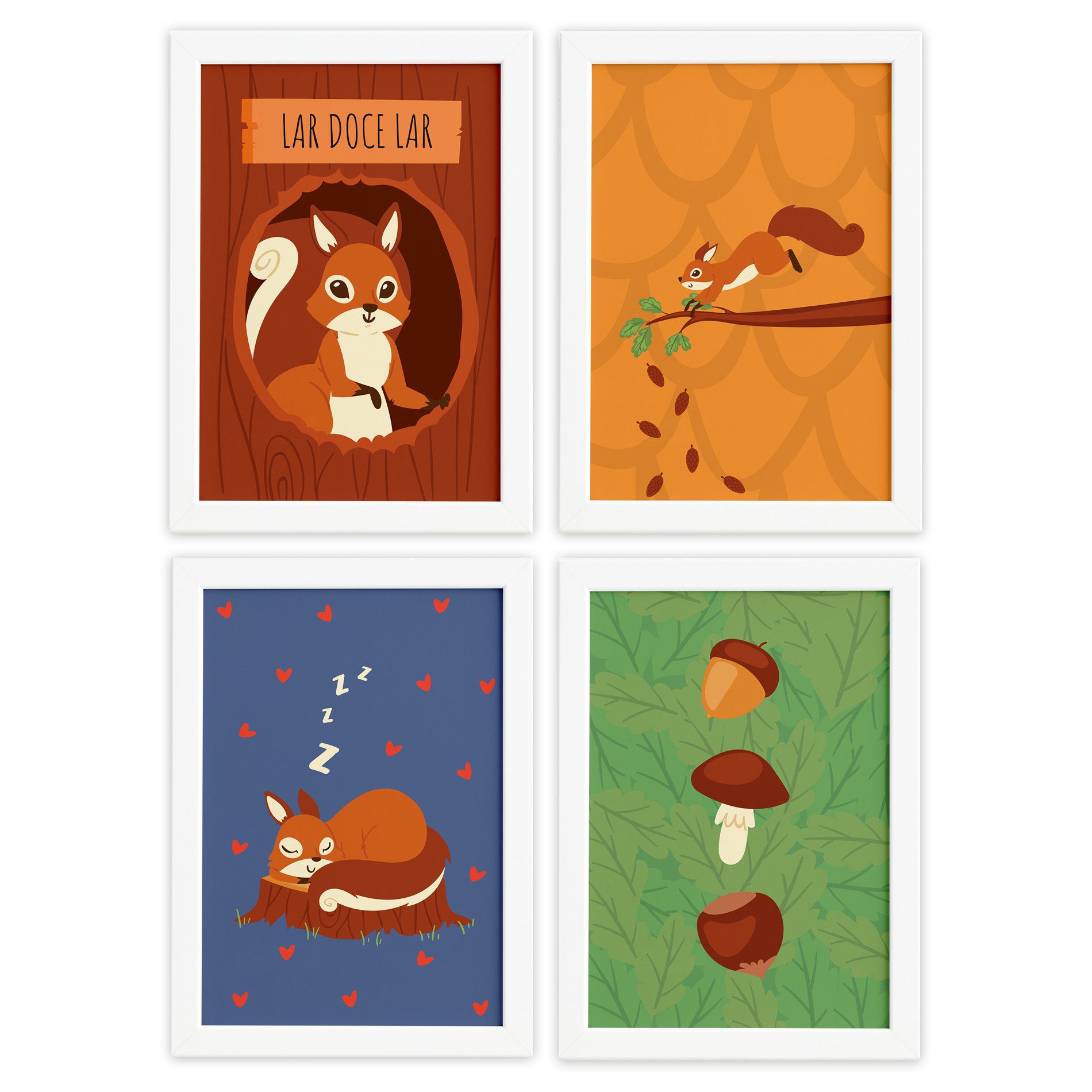 Quadros Esquilo Feliz Infantil 