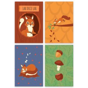 Placas Decorativas MDF Esquilo Feliz