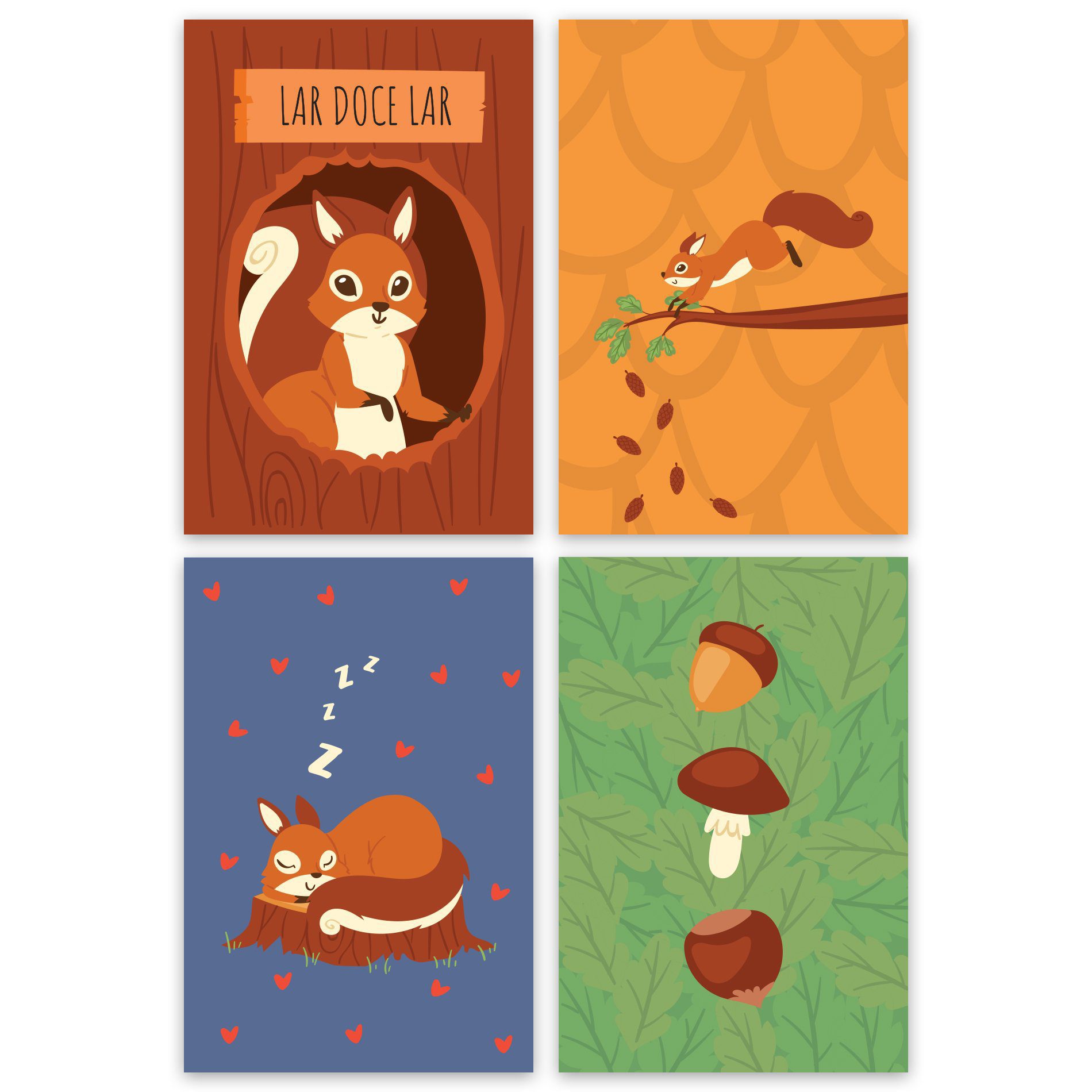 Placas Decorativas MDF Esquilo Feliz