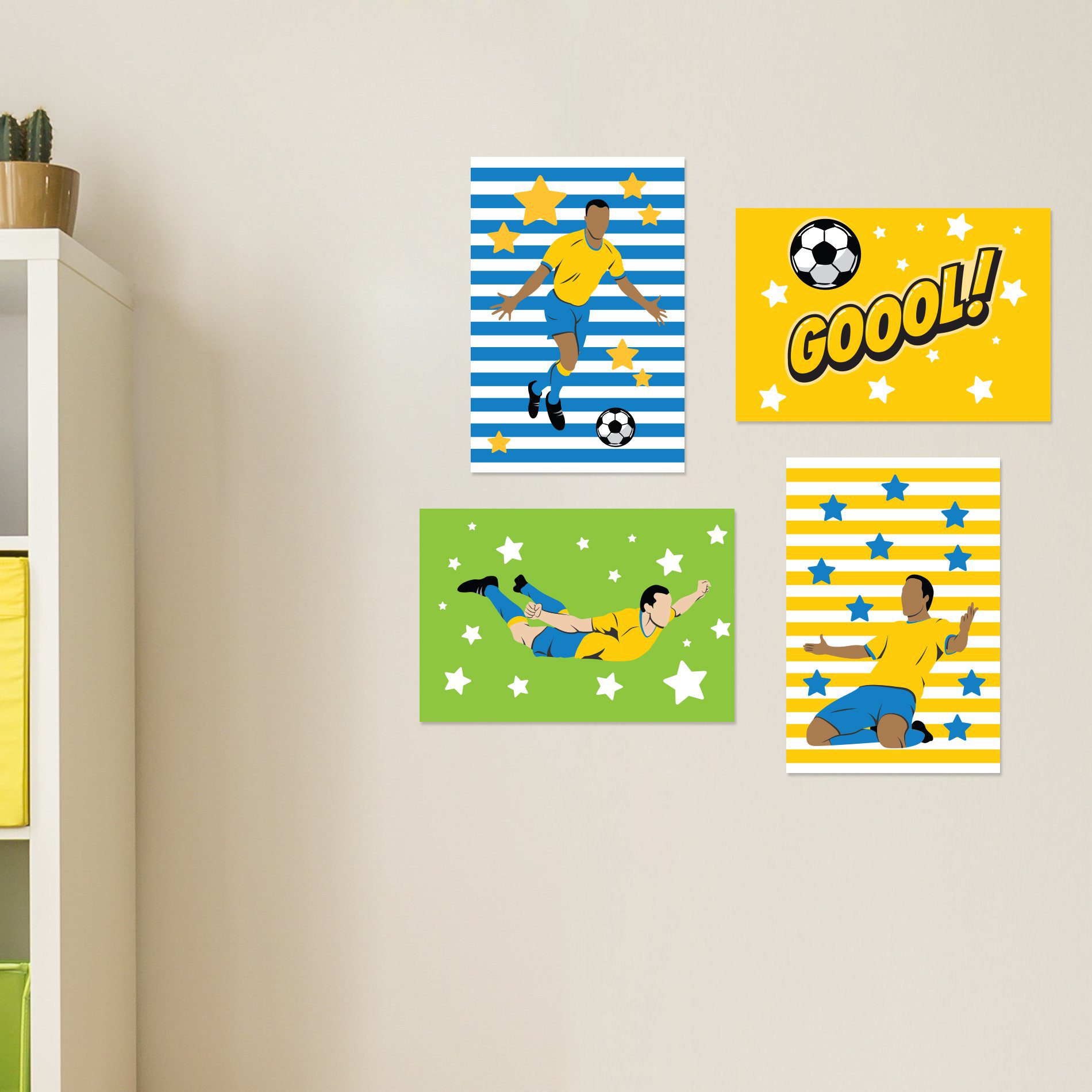 Kit Placa Decorativa MDF Futebol Gol 4un