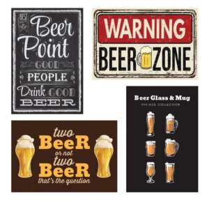 Placas Decorativas Frases Cerveja 30x40cm Kit 4un