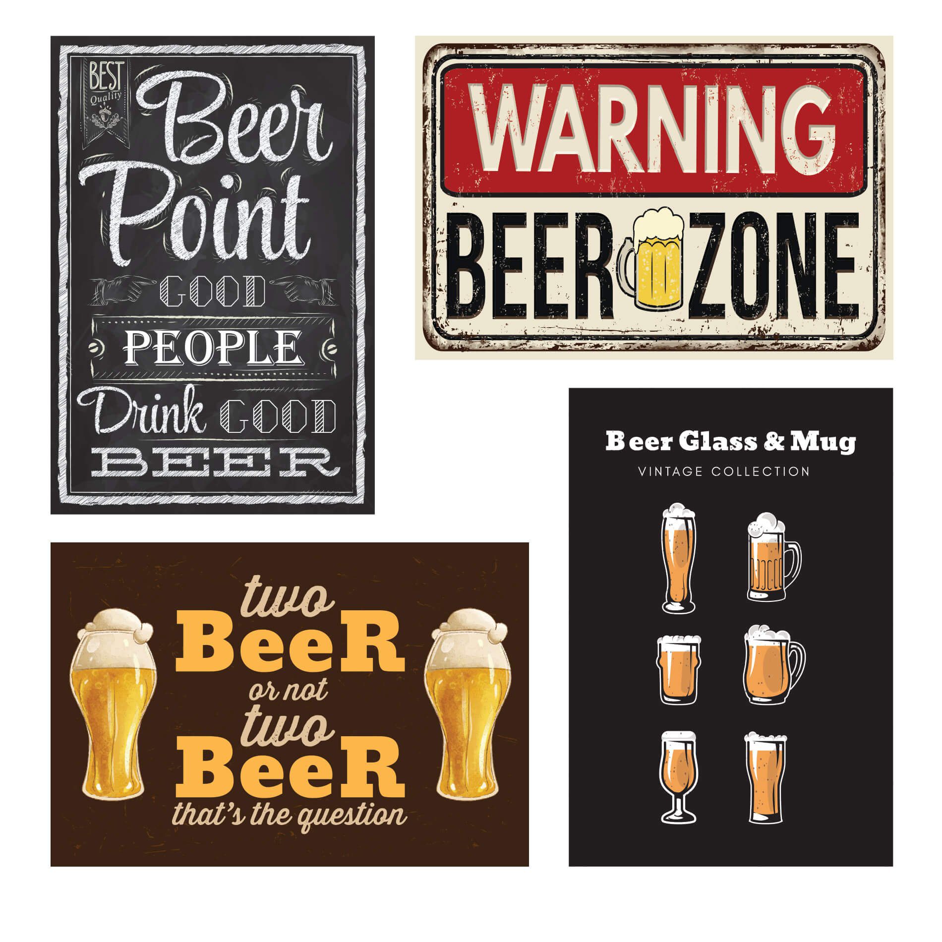 Placas Decorativas Frases Cerveja 30x40cm Kit 4un