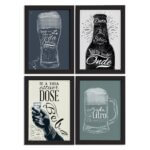 Quadros com Frase Boteco 22x32cm Moldura Preta Kit 4un
