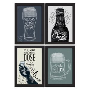 Quadros com Frase Boteco 22x32cm Moldura Preta