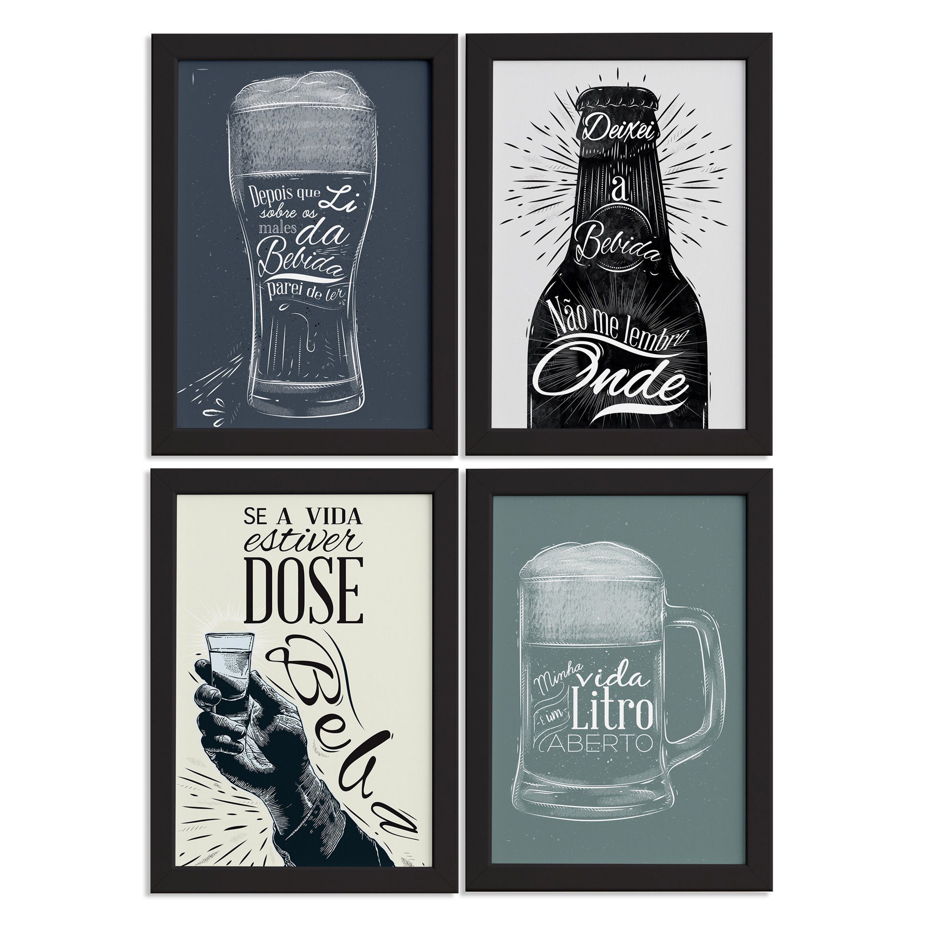 Quadros com Frase Boteco 22x32cm Moldura Preta