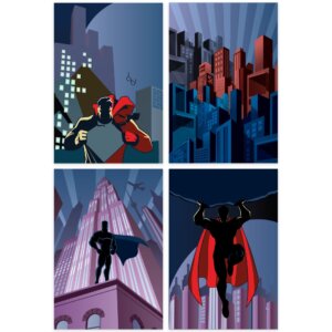 Placas Decorativas Superman Geek 20x30cm Kit 4un 