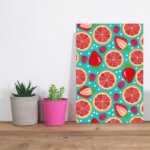 Placa Decorativa MDF Frutas Coloridas Mistas 30x40cm
