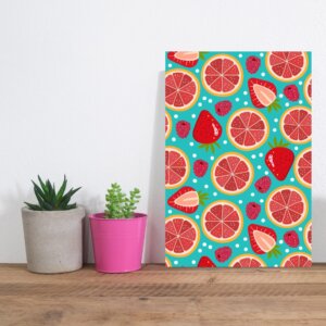 Placa Decorativa MDF Frutas Coloridas Mistas 30x40cm