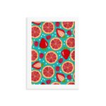 Quadro Frutas Coloridas Mistas Moldura Branca 33x43cm