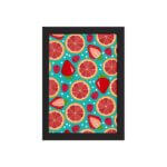 Quadro Frutas Coloridas Mistas Moldura Preta 33x43cm