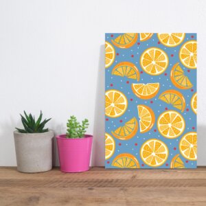Placa Decorativa MDF Frutas Coloridas Laranjas 30x40cm