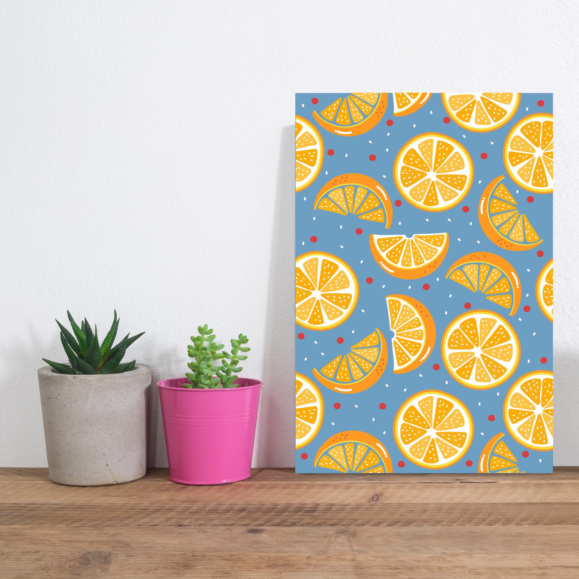 Placa Decorativa MDF Frutas Coloridas Laranjas 30x40cm
