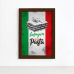 Quadro para Cozinha Lasanha Italiana Moldura Marrom 22x32cm