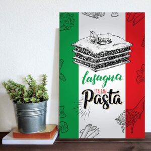 Placa Decorativa MDF Lasanha Italiana 20x30cm