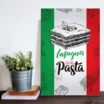 Placa Decorativa MDF Lasanha Italiana 30x40cm