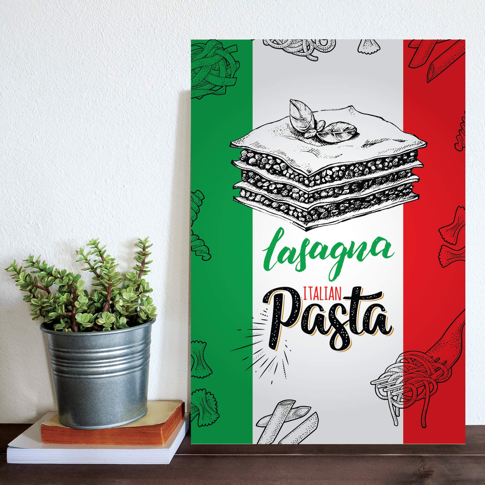 Placa Decorativa MDF Lasanha Italiana 30x40cm