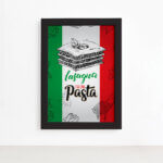 Quadro para Cozinha Lasanha Italiana Moldura Preta 22x32cm