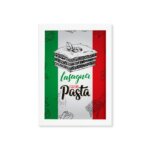 Quadro para Cozinha Lasanha Italiana Moldura Branca 33x43cm