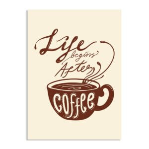 Placa Decorativa MDF Frase After Coffee 30x40