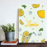 Placa Decorativa MDF Frutas Limões 30x40cm