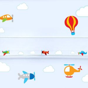 Livreiro de Parede Infantil Aviões e Nuvens