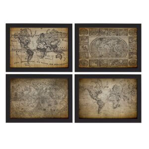 Quadros Mapas Antigos Vintage Moldura