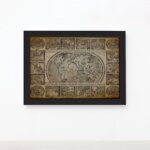Quadro Vintage Mapa Antigo Navegações Moldura Preta 22x32cm