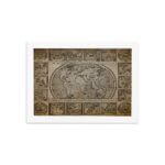 Quadro Vintage Mapa Antigo Navegações Moldura Branca 33x43cm
