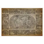 Placa Decorativa Vintage Mapa Antigo Navegações 30x40cm